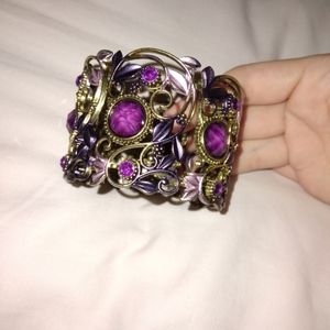 Purple stone bangle bracelet